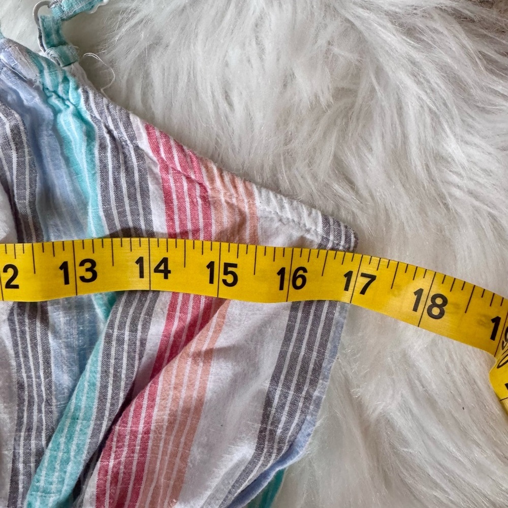 Jessica Simpson Cotton/Linen Size L Pastel Striped Maxi Dress - Picture 5 of 8